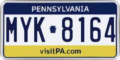 PA license plate MYK8164