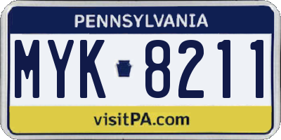 PA license plate MYK8211