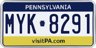 PA license plate MYK8291