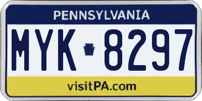 PA license plate MYK8297