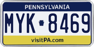 PA license plate MYK8469