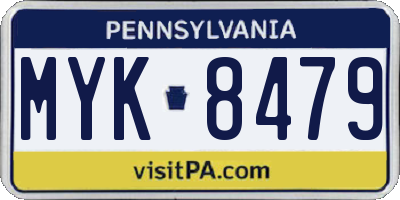 PA license plate MYK8479