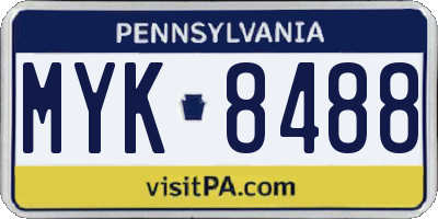 PA license plate MYK8488