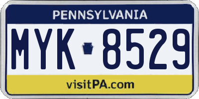 PA license plate MYK8529