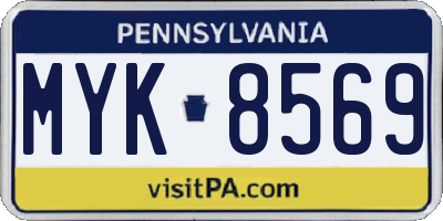 PA license plate MYK8569