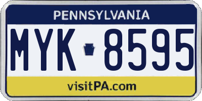 PA license plate MYK8595
