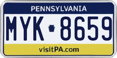 PA license plate MYK8659