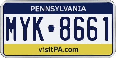 PA license plate MYK8661