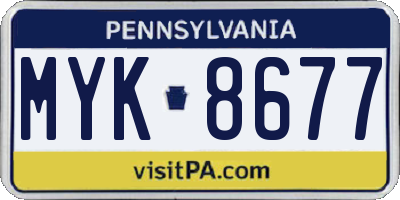 PA license plate MYK8677