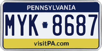 PA license plate MYK8687