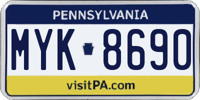 PA license plate MYK8690