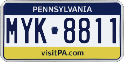 PA license plate MYK8811