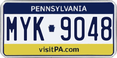 PA license plate MYK9048
