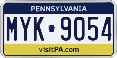 PA license plate MYK9054