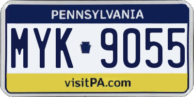 PA license plate MYK9055