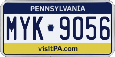 PA license plate MYK9056