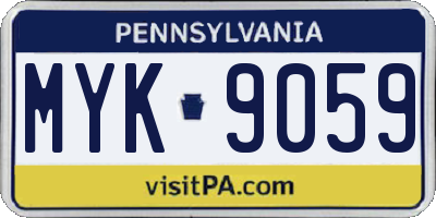 PA license plate MYK9059