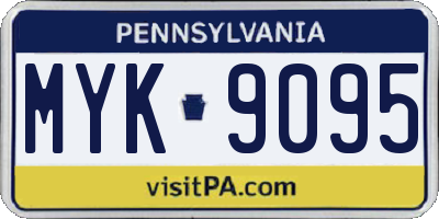 PA license plate MYK9095
