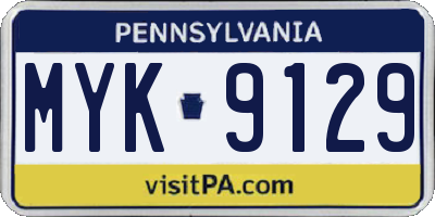 PA license plate MYK9129