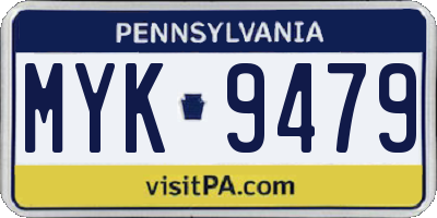 PA license plate MYK9479