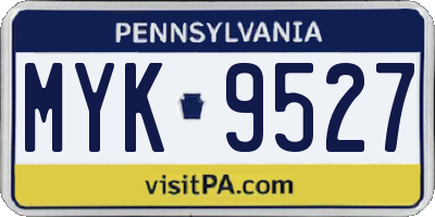 PA license plate MYK9527