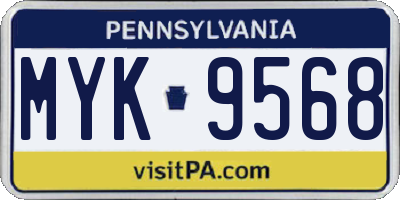 PA license plate MYK9568