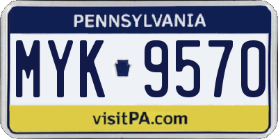 PA license plate MYK9570
