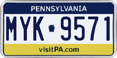 PA license plate MYK9571