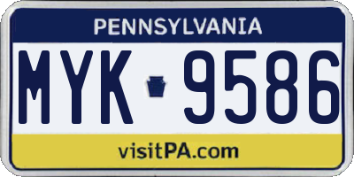 PA license plate MYK9586