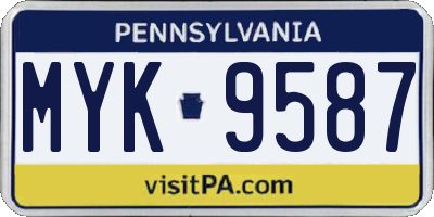 PA license plate MYK9587