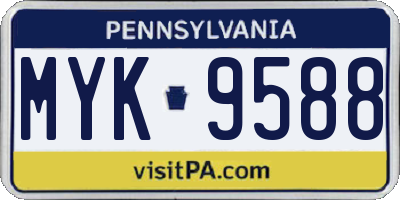 PA license plate MYK9588