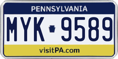 PA license plate MYK9589