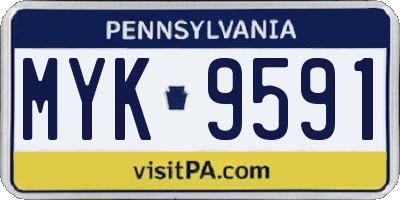 PA license plate MYK9591