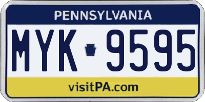 PA license plate MYK9595