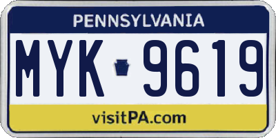 PA license plate MYK9619