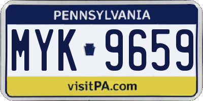 PA license plate MYK9659