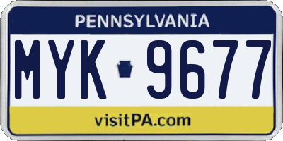 PA license plate MYK9677