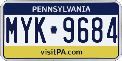 PA license plate MYK9684