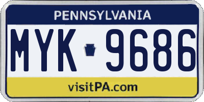 PA license plate MYK9686
