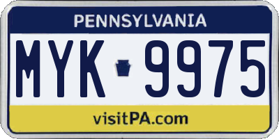 PA license plate MYK9975