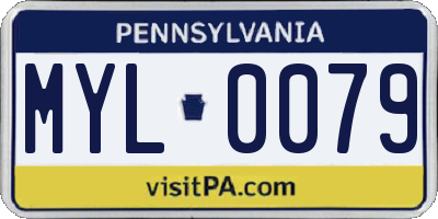 PA license plate MYL0079