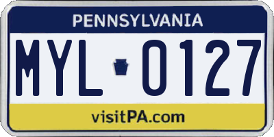 PA license plate MYL0127