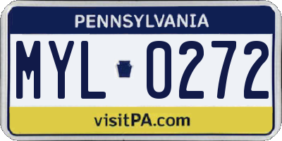 PA license plate MYL0272