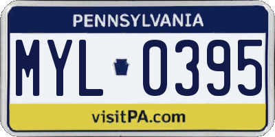 PA license plate MYL0395