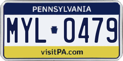 PA license plate MYL0479