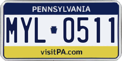 PA license plate MYL0511