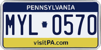 PA license plate MYL0570