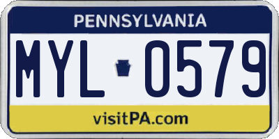 PA license plate MYL0579