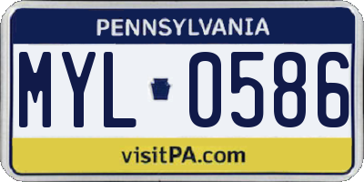 PA license plate MYL0586