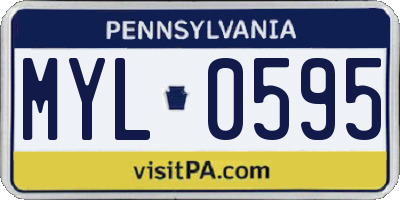 PA license plate MYL0595